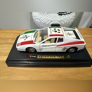 White and Red Italia '90 Model Car